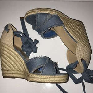 Denim wedges